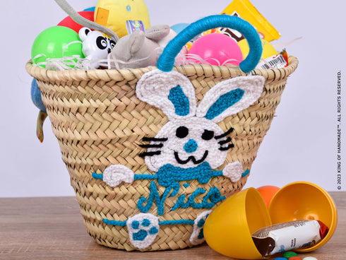 Customized Handmade Easter Straw Basket: A Cute and Adorable Gift